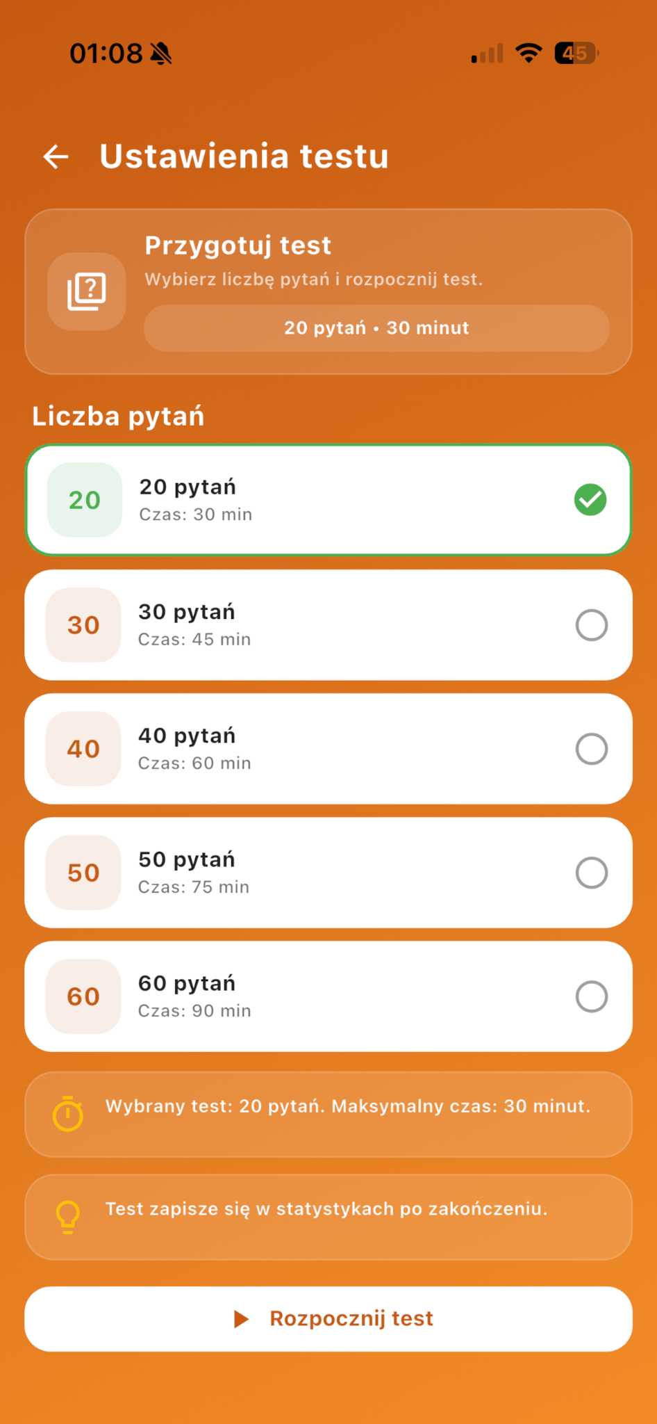 Statystyki użytkownika
